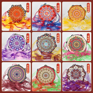 盛世敦煌手鼓飞天鼓上铃鼓舞蹈道具大鼓飘带维吾尔族成人大号乐鼓