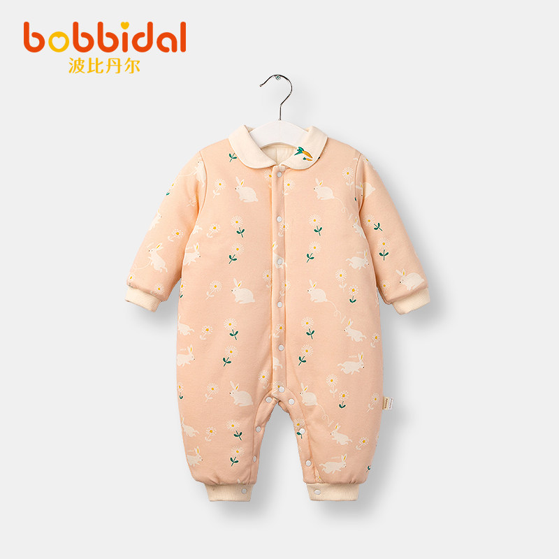 婴儿连体衣秋冬装纯棉宝宝加厚保暖哈衣新生儿儿衣服超洋气外出服