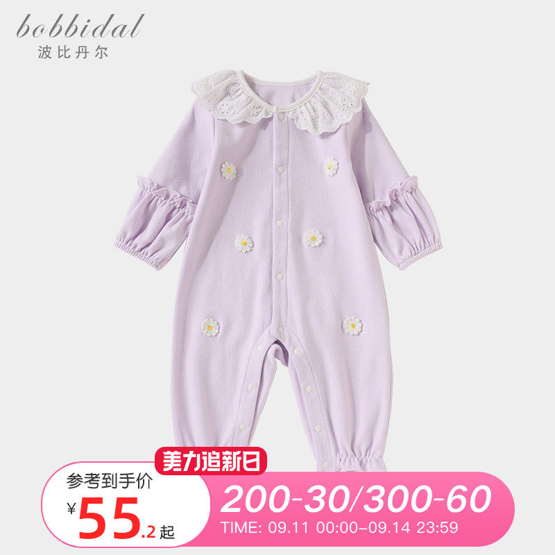新生婴儿儿衣服春秋女宝宝连体衣满月百天哈衣爬服婴幼儿外出秋装