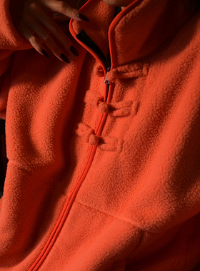 三省六部【国子监】秋冬极简新中式摇粒绒盘扣拉链保暖立领外套