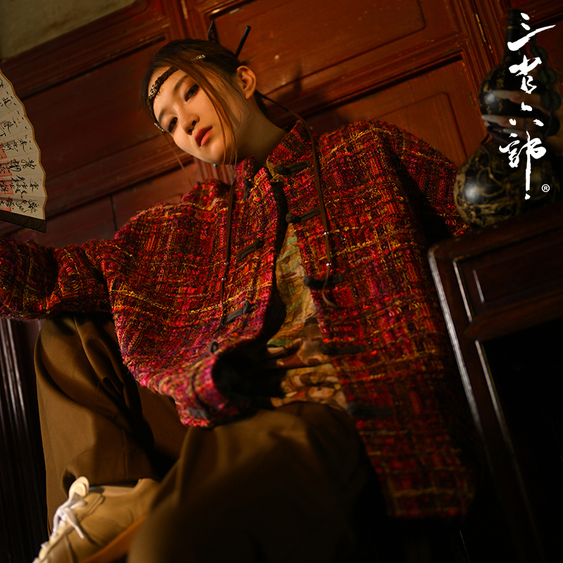 三省六部唐装进口羊毛小香风面料