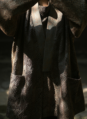 三省六部【将军】中国风蟒纹提花男女情侣款汉服道袍 新中式法披