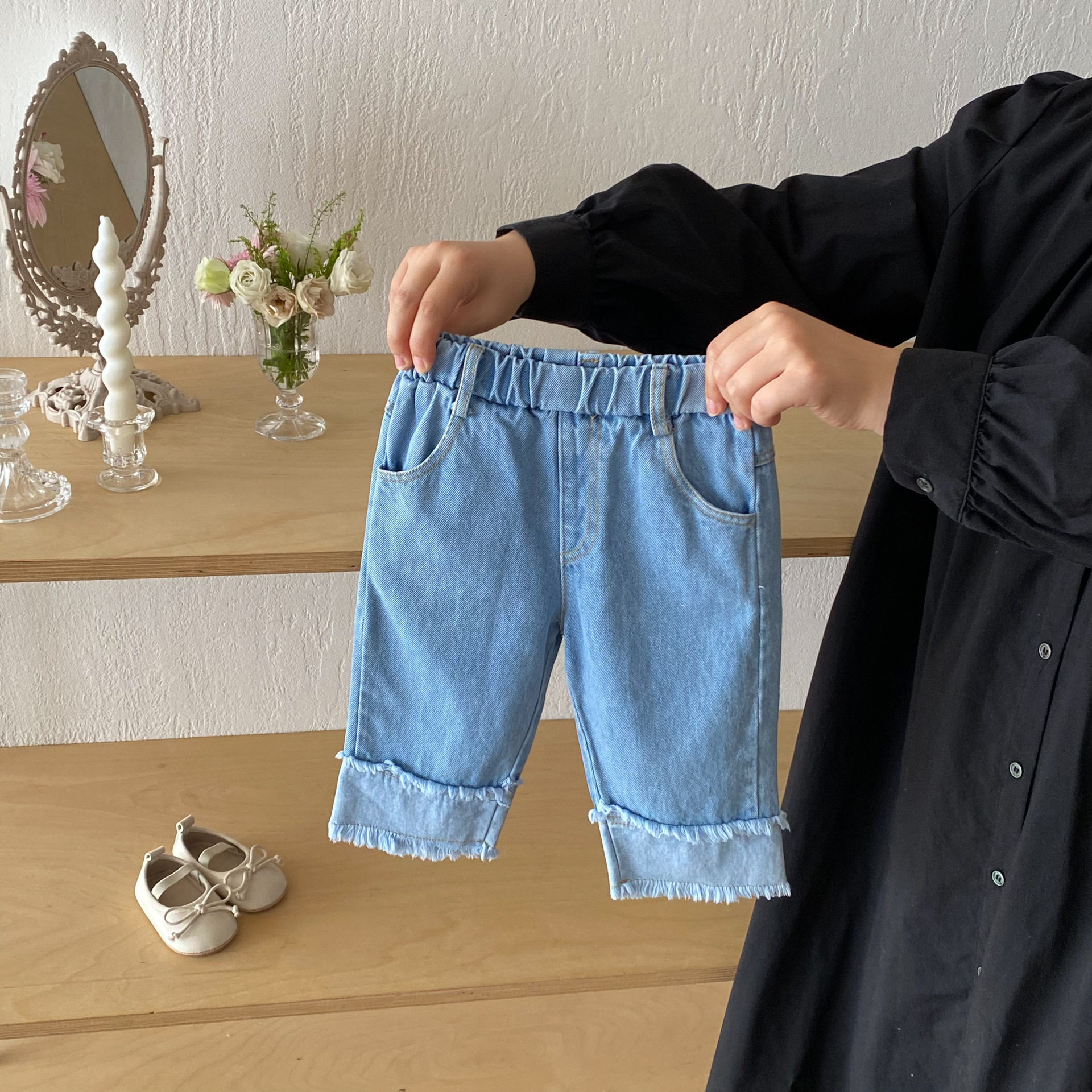 2025春秋装新款女宝宝裤子小女孩韩版时尚洋气宽松阔腿水洗牛仔裤,童装/婴儿装/亲子装,儿童牛仔裤,淘宝优惠券,粉丝福利购,淘宝优惠卷