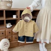 双面穿开衫 洋气婴童潮休闲长袖 韩版 2026男女宝宝连帽风衣外套春季