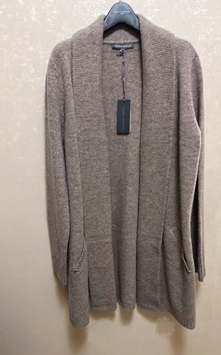 laura 英国品牌 100%羊毛 开衫外套 女秋冬毛衣外搭 气质中长款