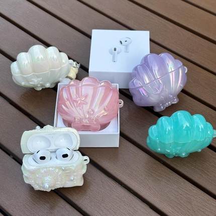 跨境华强北七代/Air7/Air4/Air6/Air8代贝壳适用AirPodspro3/Pro2耳机保护套AirPods新4代3耳机壳49*46