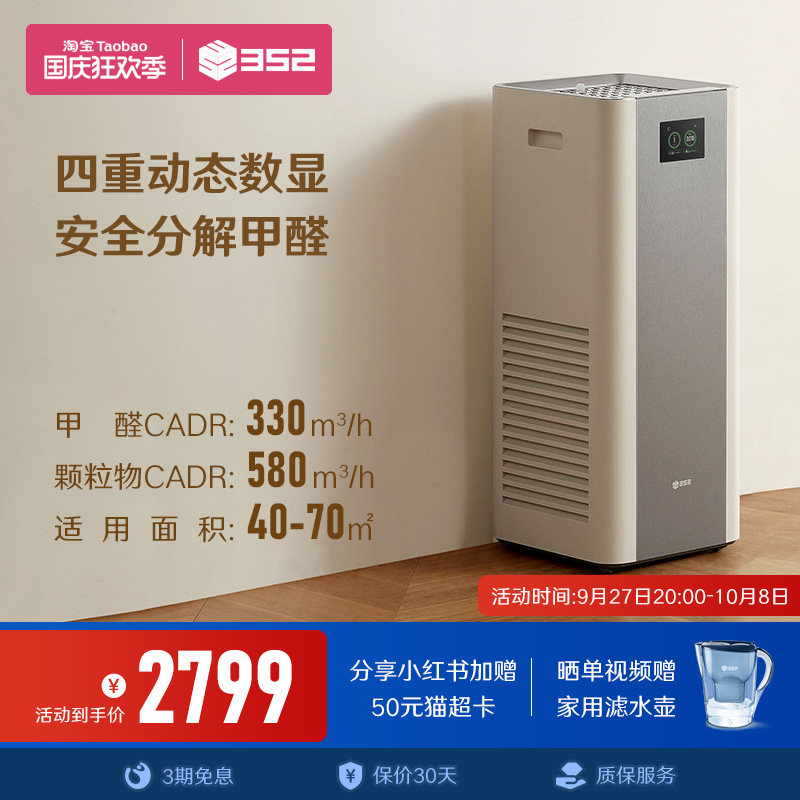 352空气净化器X63C宠物母婴家用除甲醛卧室甲醛数显分解杀菌除尘使用感如何?