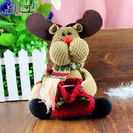 敏可 圣诞节装饰品 圣诞老人 雪人 鹿娃娃公仔 圣诞树挂饰礼品