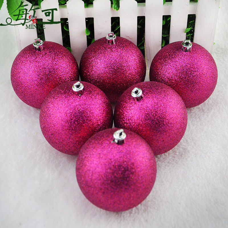 敏可 圣诞节树装饰球  6cm闪粉球金色 橱窗布置圣诞球 特价
