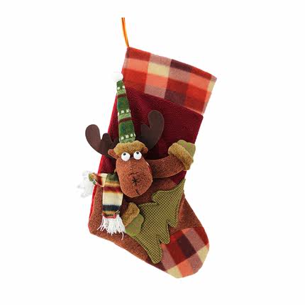 敏可43CM 大号圣诞礼品袜雪人老人鹿 圣诞装饰品袜子圣诞礼物包邮