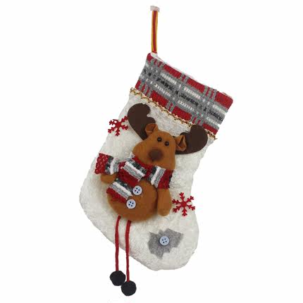 敏可 小号圣诞袜 针织袜子 圣诞老人平安夜礼物袋 卡通装饰品袜子