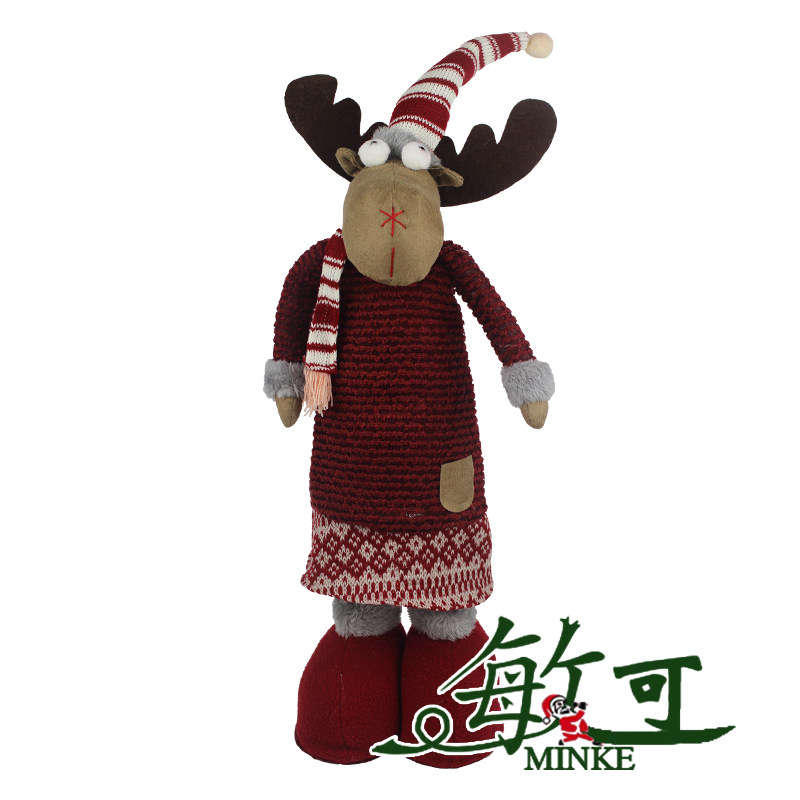 敏可 圣诞麋鹿公仔 布娃娃圣诞节儿童礼物 圣诞树商场摆设装饰品