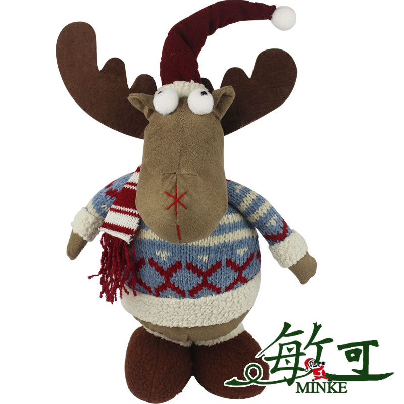 敏可 圣诞麋鹿公仔 布娃娃圣诞节儿童礼物 圣诞树商场摆设装饰品