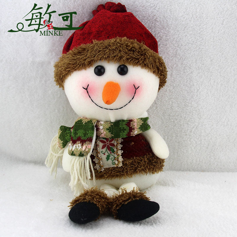 敏可 圣诞节老人挂件用品 雪人 麋鹿布偶 公仔装饰品 酒店摆设品