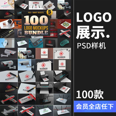 LOGO标志企业包装形象效果展示VI提案样机PSD模型模板PS素材