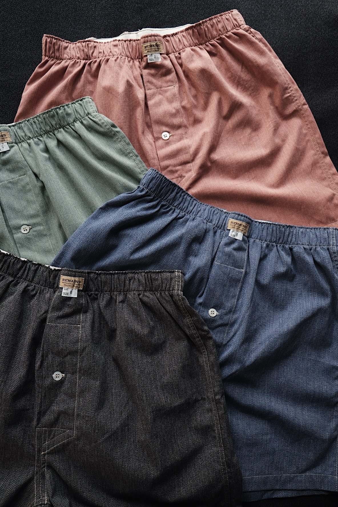 remains日本进口胡椒盐布料纯棉老式打底居家短裤中腰平角内裤