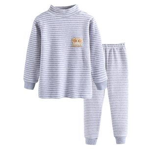 儿童保暖内衣套装纯棉中领男童秋衣秋裤全棉宝宝女童加绒加厚大童