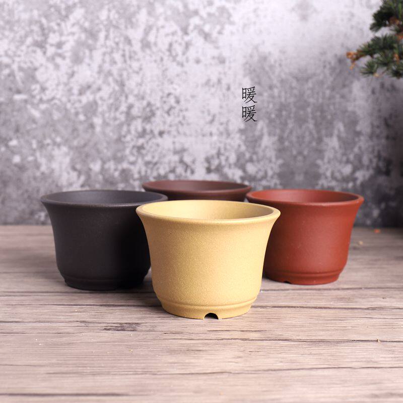 暖暖花器 精品紫砂微型盆 兰花金钟