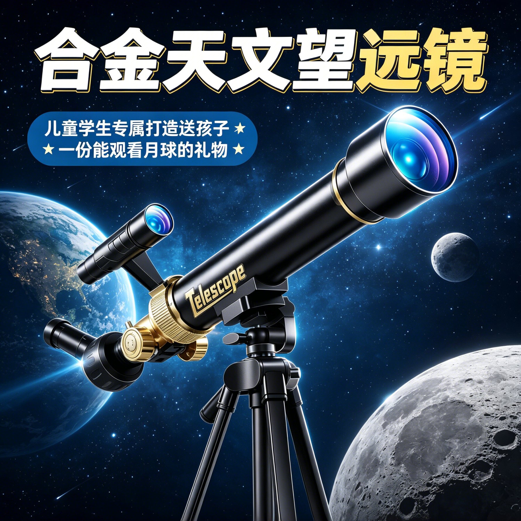 六一礼物儿童天文望远镜中学小学生专用入门级天文学物理实验器材