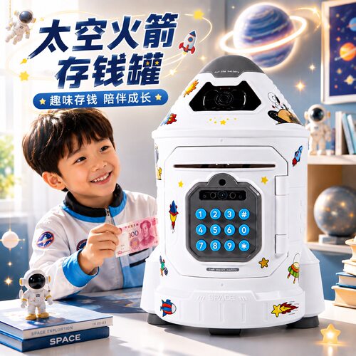 太空火箭存钱罐DIY玩具男孩