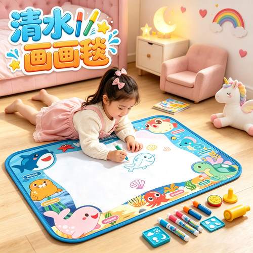 超大号儿童水画布清水涂鸦绘画毯