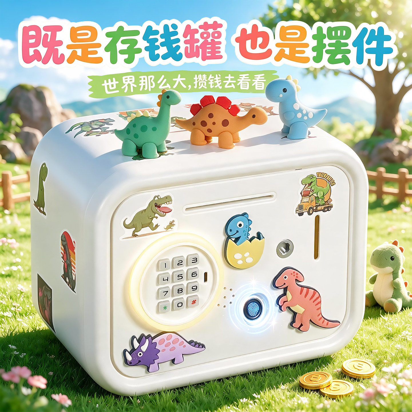 恐龙世界存钱罐桌面摆件装饰