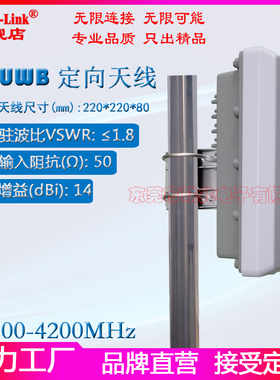 UWB煤矿天线 3700-4200M定向测距天线 CH2单极化定向板状天线 3.7-4.2G超宽频高增益14dbi室外小平板状天线