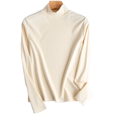 纯棉半高领洋气打底衫内搭