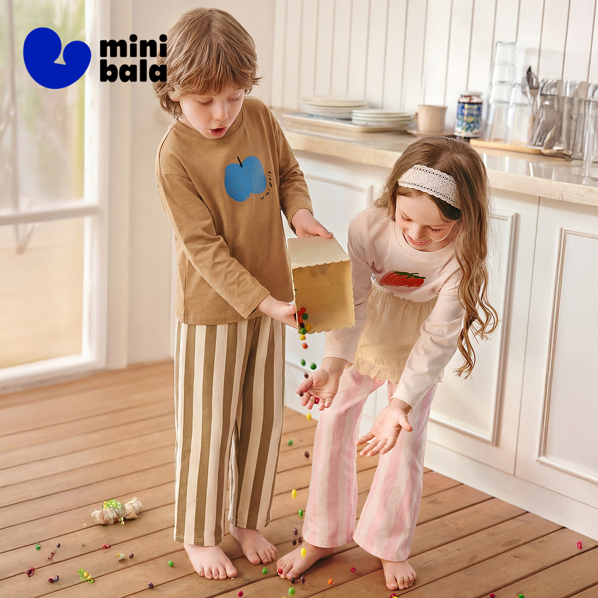 【植物芯】迷你巴拉儿童家居服套装男女童宝宝睡衣睡裤春季