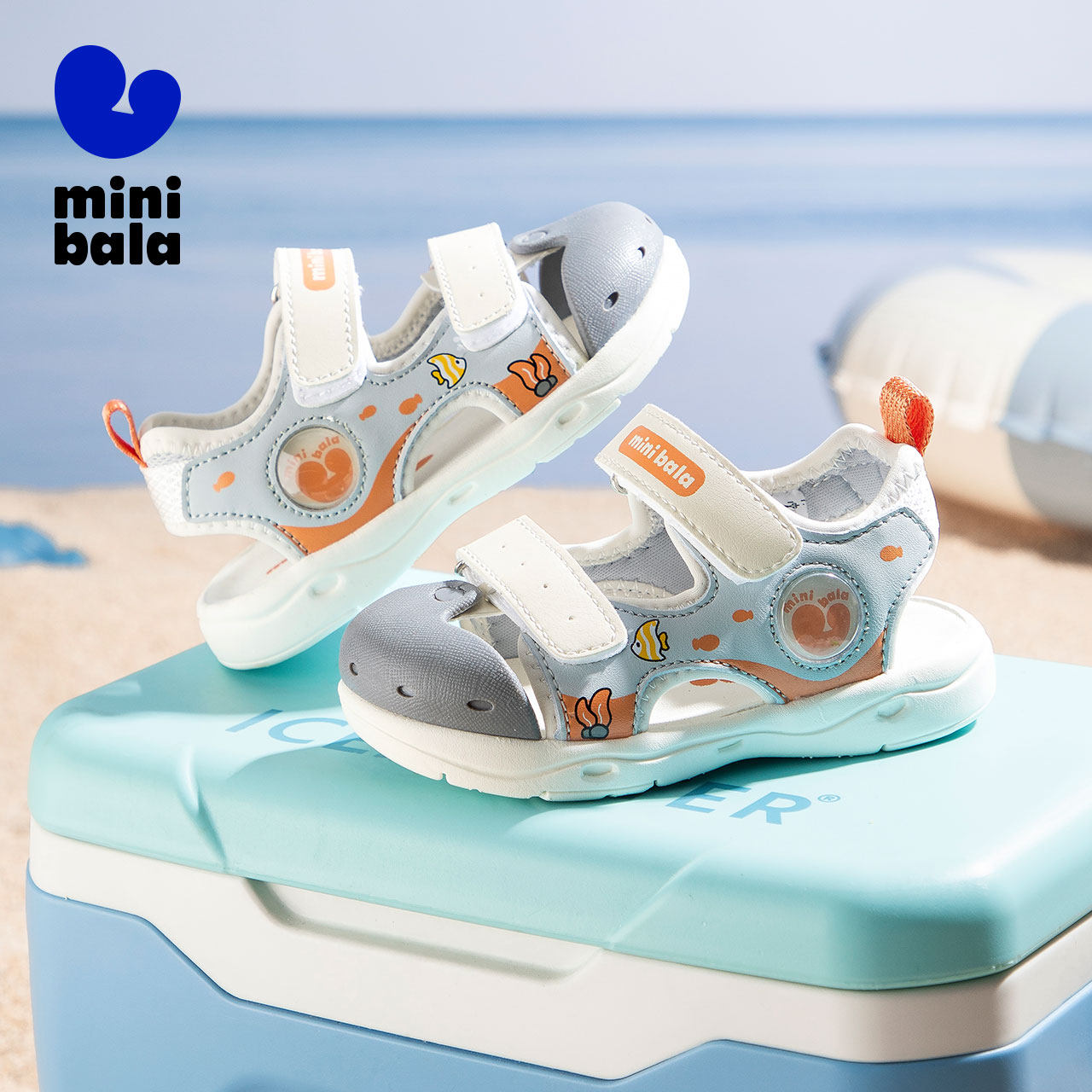 迷你巴拉巴拉包头防踢学步鞋夏季新款男童沙滩鞋女童凉鞋小童