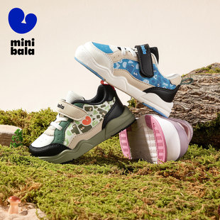 迷你巴拉年春季新款革面板鞋男女童低帮板鞋小童休闲板鞋宝宝鞋