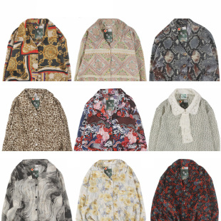 古着vintage复古日系百搭夏威夷港风宽松巴洛克长袖 印碎花衬衫