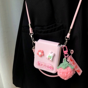 莓有烦恼适用荣耀magicvflip2三星zflip6 7手机壳小米mixflip2折叠屏n3flip华为pocket2女purax斜跨novaflip