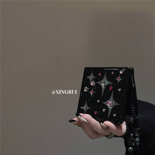 ins滴胶星空闪钻链适用华为pocket2手机壳purax阔折叠屏小米mix flip2全包三星Galaxyzflip6/5/7女findn3flip