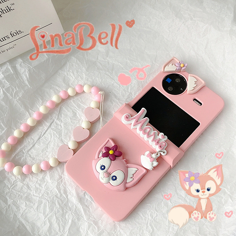 立体耳朵玲娜贝尔适用vivo x flip手机壳vivo X filp保护壳可爱vivoxflip折叠屏铰链vivo小折叠个性创意全包