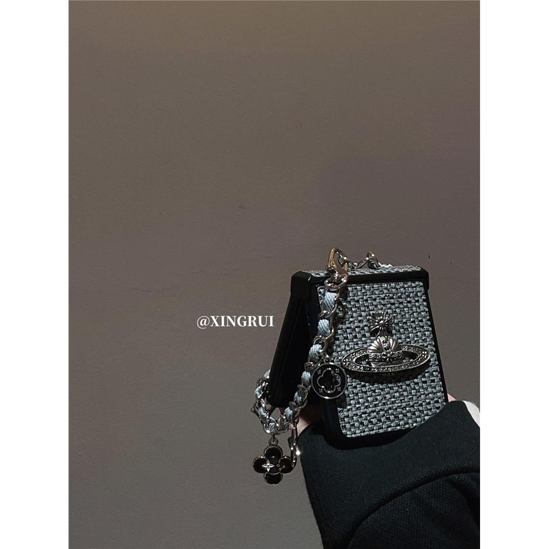 编织纹立体星球链条适用华为pocket2手机壳purax小米mixflip2荣耀magicvflip2三星zflip67女findn3flip折叠屏