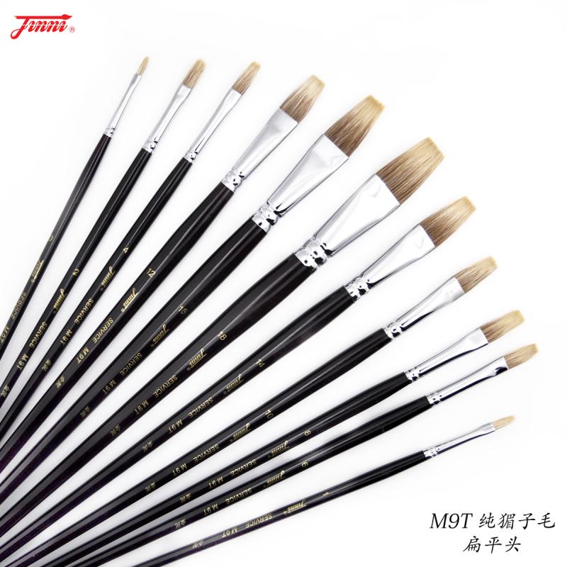金泥m9t猸子毛扁平头硬毫油画