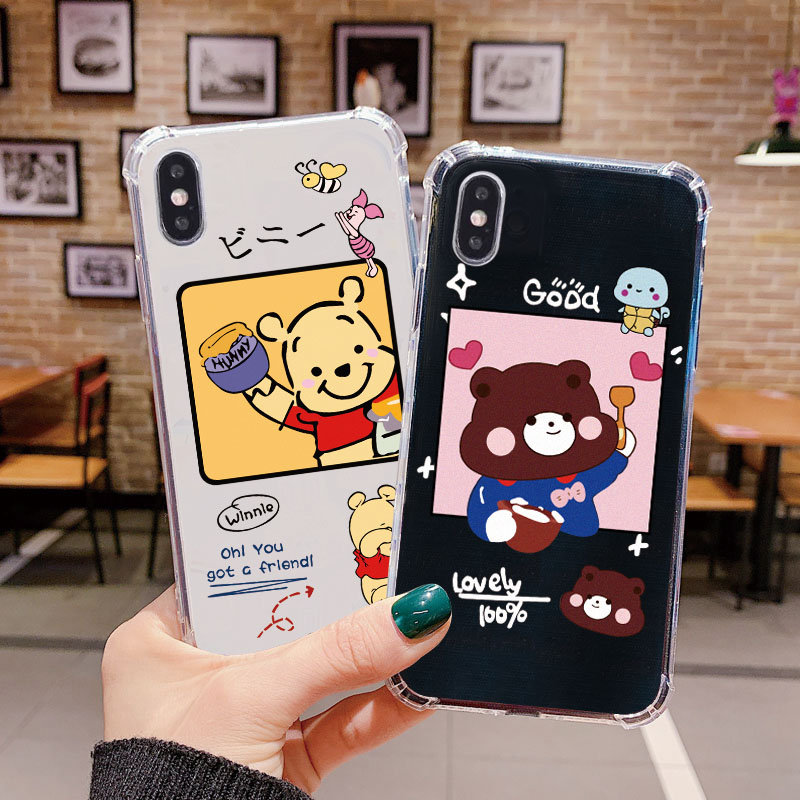 卡通小熊iPhoneXS手机壳透明气囊苹果X可爱卡通XR防摔壳硅胶软全包镜头XSMAX网红情侣软壳透明壳防摔男女款在类目 3C数码配件, 手机配件, 手机保护套/壳中 - 来自Buy2taobao.com提供专业的淘宝代购服务
