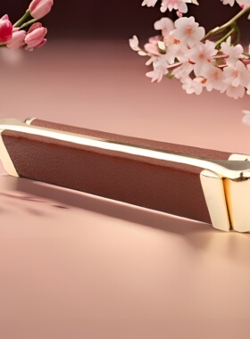 红色优质抽屉皮拉手橱柜门把手家具五金配件金色皮革柜子拉手S163