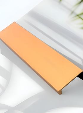 免打孔简约拉手抽屉柜门现代封边隐形黑色金色金拉丝小拉手tz999