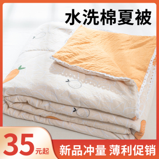 夏凉被夏天空调被夏季2023新款夏被子非纯棉全棉儿童薄可机洗水洗