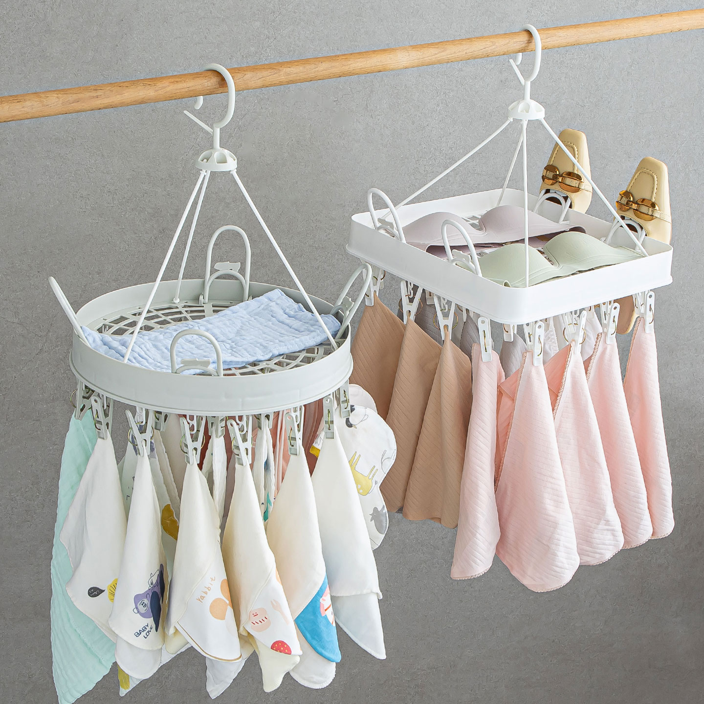 阳台晾晒袜子夹圆盘晾衣夹袜子架