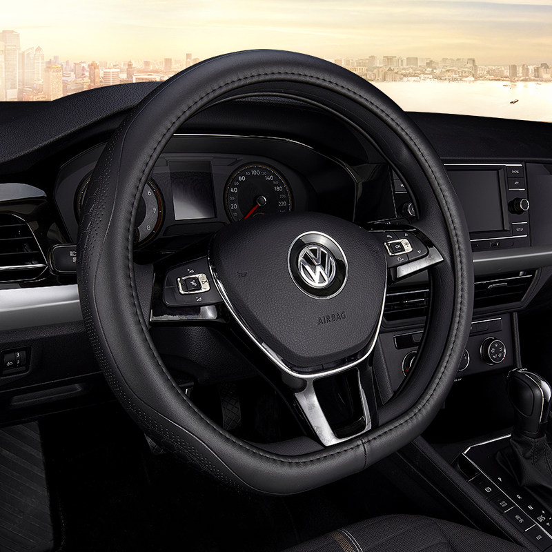 2022款大众途锐真皮方向盘套四季通用免手缝21款专用牛皮汽车把套