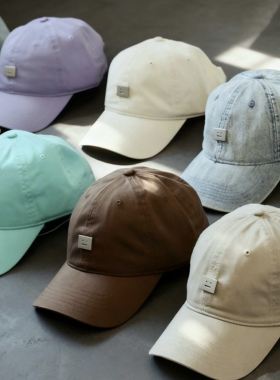 Mist Beads/笑脸标棒球帽男女款显脸小帽百搭ins大头围鸭舌帽子