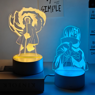 火影忍者小夜灯宇智波鼬带土斑鸣人佐助卡卡西动漫手办周边氛围灯