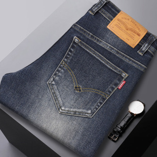 潮流休闲男裤 高端欧货纯棉牛仔裤 弹力直筒修身 春秋冬新款 男士