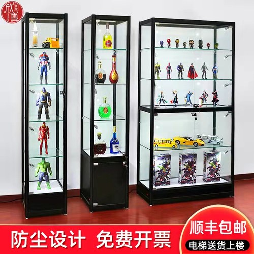 欣雪手办展示柜玻璃乐高积木透明