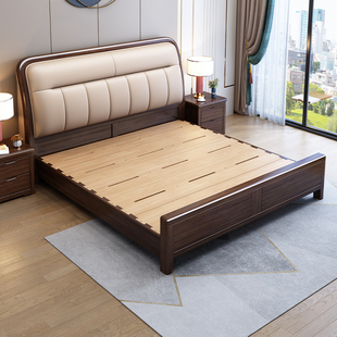 紫金檀木榫卯满铺结构全实木1米8加厚主卧室1.5m双人床2*2.2大床