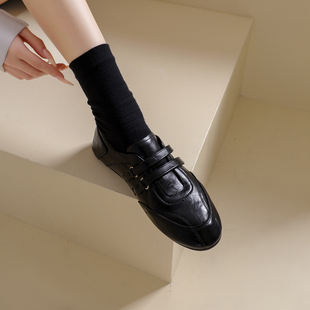 复古乐福鞋女款2026新款春季法式气质英伦风小皮鞋黑色单鞋0130r