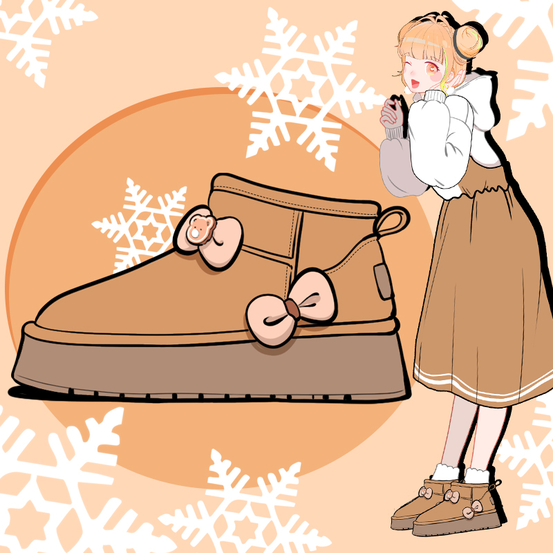 艾米与麦麦加绒保暖雪地靴